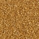 Miyuki rocailles Perlen 15/0 - Matted silver lined dark gold 15-4F
